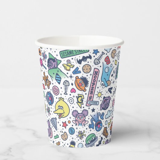 Sesamstraat | Sesampals Doodle Patroon Papieren Bekers (Links)