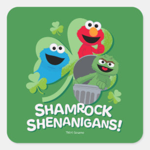 Sesamstraat Shamrock Shenanigans! Vierkante Sticker