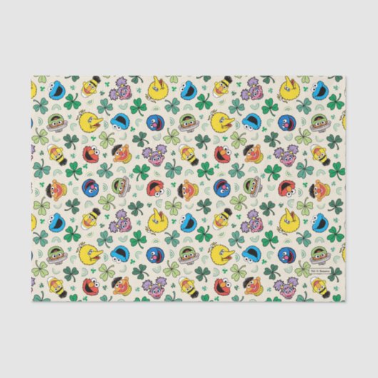 Sesamstraat St. Patrick's Day Patroon Tissuepapier (Voorkant)