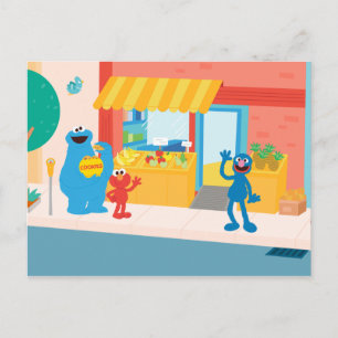 Sesamstraat Straatscène Briefkaart