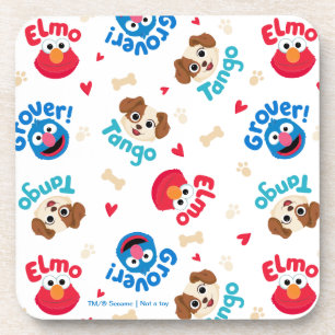 Sesamstraat   Tango, Elmo en Grover Pattern Bier Onderzetter