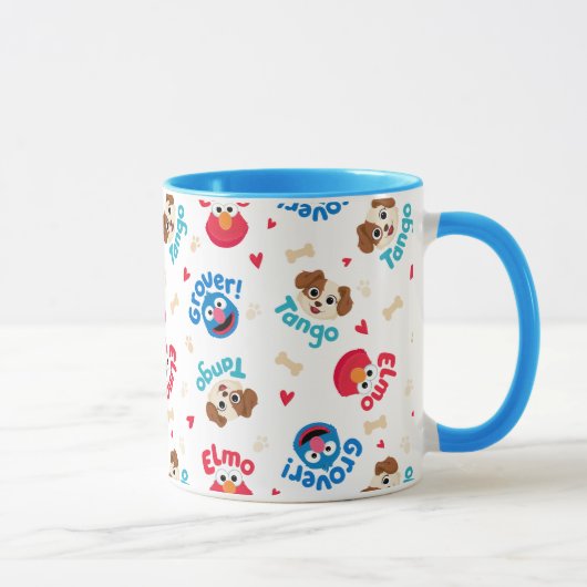 Sesamstraat | Tango, Elmo en Grover Pattern Mok (Rechts)