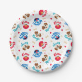 Sesamstraat | Tango, Elmo en Grover Pattern Papieren Bordje (Voorkant)