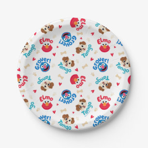 Sesamstraat Tango, Elmo en Grover Pattern Papieren Bordje