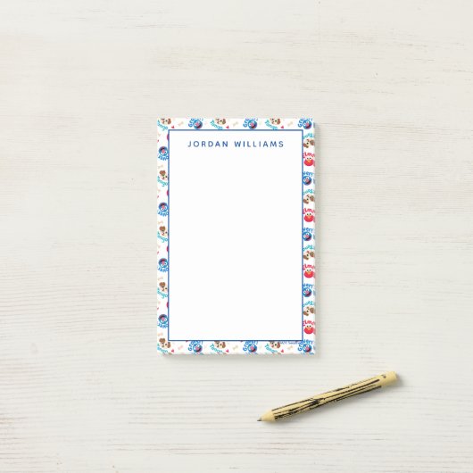 Sesamstraat | Tango, Elmo en Grover Pattern Post-it® Notes (Op bureau)