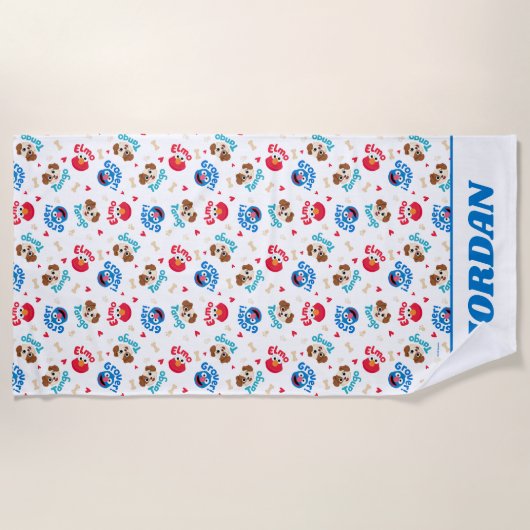 Sesamstraat | Tango, Elmo en Grover Pattern Strandlaken (Voorkant)