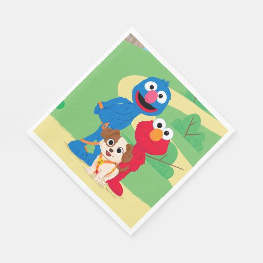 Sesamstraat | Tango met Grover en Elmo Servet (Hoek)