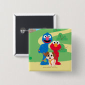 Sesamstraat | Tango met Grover en Elmo Vierkante Button 5,1 Cm (Voorkant /achterkant)