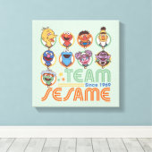 Sesamstraat | Team Sesame sinds 1969 Canvas Afdruk (Insitu (Houten vloer))