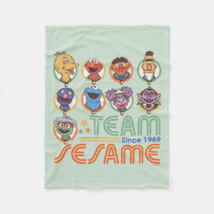 Sesamstraat Team Sesame sinds 1969 Fleece Deken