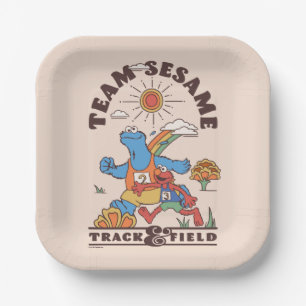 Sesamstraat   Team Sesame Track & Field Papieren Bordje