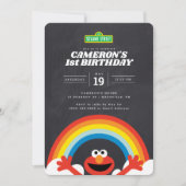 Sesamstraat | Uitnodiging van Elmo Rainbow Birthda (Voorkant)