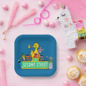 Sesamstraat | Volledige kleur met maten Papieren Bordje (Feest)