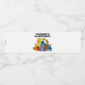 Sesamstraat Vrienden 1e verjaardag Waterfles Etiket (Enkel label)