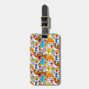 Sesamstraat Vrienden Doodley Pattern Bagagelabel