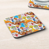 Sesamstraat Vrienden Doodley Pattern Bier Onderzetter (Linkerzijde)