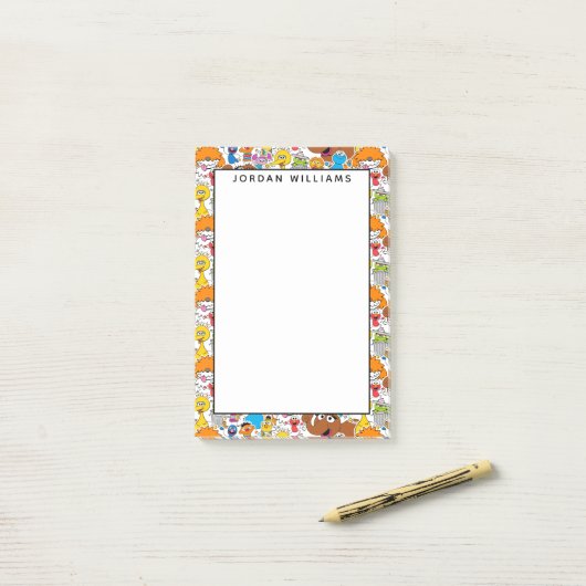 Sesamstraat Vrienden Doodley Pattern Post-it® Notes (Op bureau)