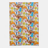 Sesamstraat Vrienden Doodley Pattern Theedoek (Verticaal)