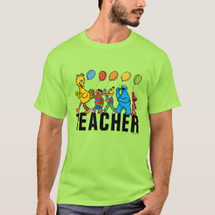 Sesamstraat Vrienden Feestballonnen Leraar T-shirt