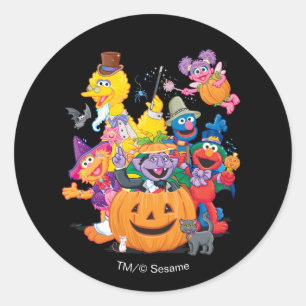 Sesamstraat Vrienden   Happy Halloween Ronde Sticker