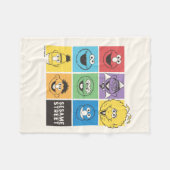 Sesamstraat Vrienden | Kleurblokken Fleece Deken (Voorkant (Horizontaal))
