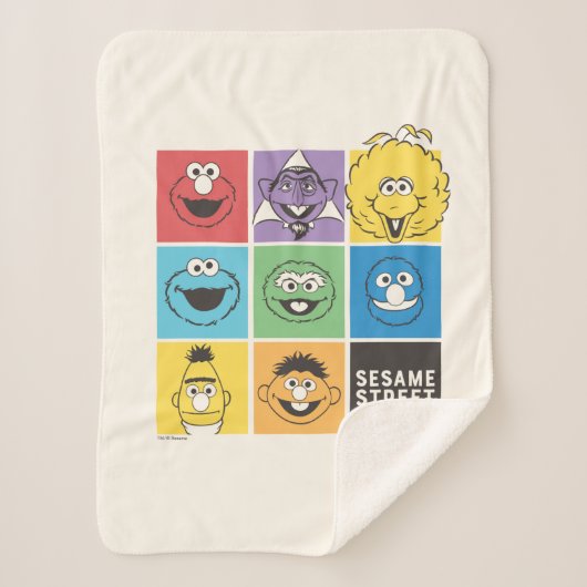 Sesamstraat Vrienden | Kleurblokken Sherpa Deken (Voorkant)