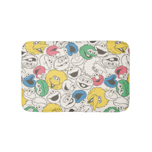 Sesamstraat Vrienden    patroon met grote kop Badmat