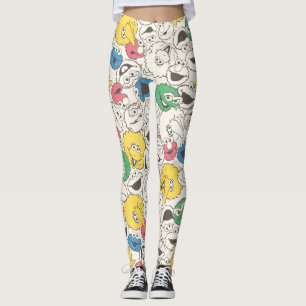 Sesamstraat Vrienden    patroon met grote kop Leggings