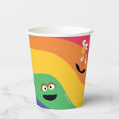 Sesamstraat Vrienden regenboog papier cup Papieren Bekers (Achterkant)