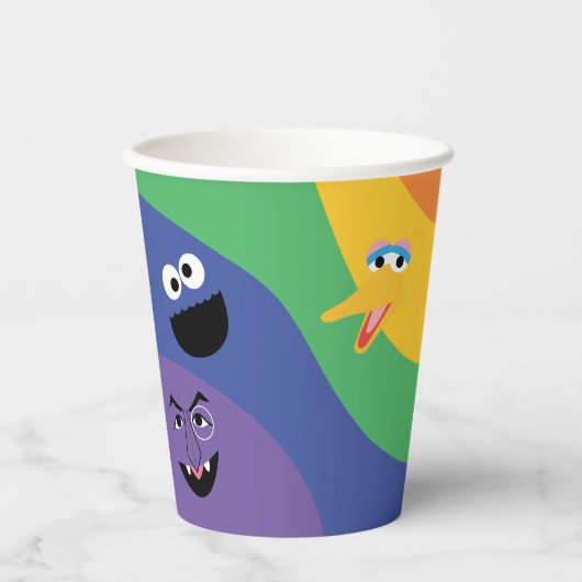 Sesamstraat Vrienden regenboog papier cup Papieren Bekers (Voorkant)