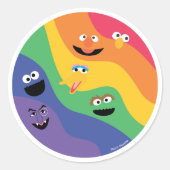 Sesamstraat Vrienden Regenboog Sticker (Voorkant)