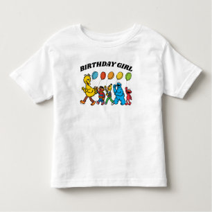 Sesamstraat Vrienden   Verjaardag Meisje Verjaarda Kinder Shirts