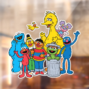 Sesamstraat Vrienden Wachten Raamsticker