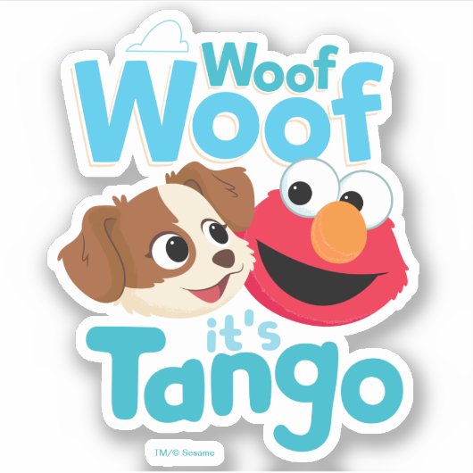 Sesamstraat | Wof Wof Woof Het is Tango & Elmo Sticker (Voorkant)
