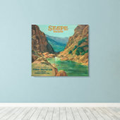 Sespe Oranje LabelFillmore, CA Canvas Afdruk (Insitu (Houten vloer))