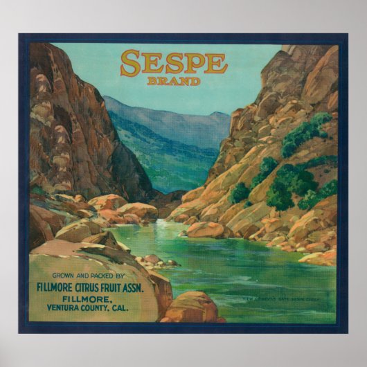 Sespe Oranje LabelFillmore, CA Poster (Voorkant)