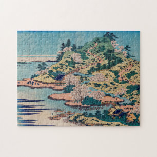 Sesshu Ajigawaguchi Tenposan door Katsushika Hokus Legpuzzel