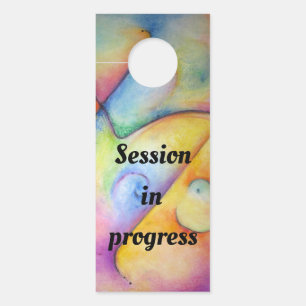 "Session in progress" teken voor uw deur.