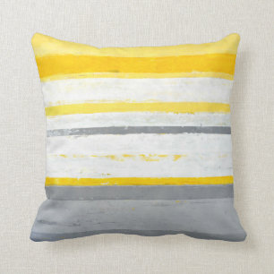 "S'est enthousiasmé" le coussin gris et jaune