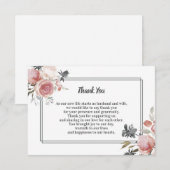 S'est levé et le carte de remerciements de mariage (Devant / Derrière)