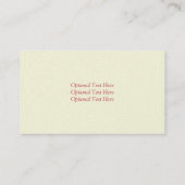 S'est levé le carte de visite Pearlized initial de (Dos)