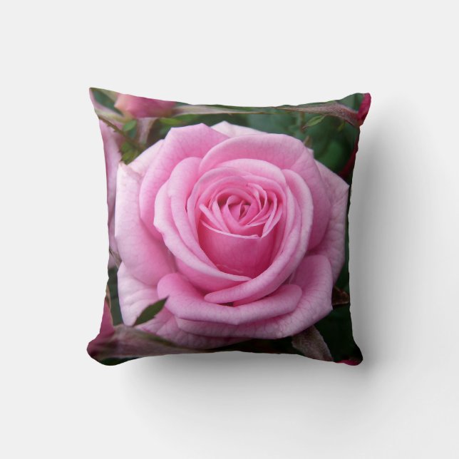 S'est levé le décor de coussin de rose de rose (Recto)