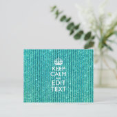 Sestive Keep Calm have Jouw tekst Turquoise Briefkaart (Staand voorkant)