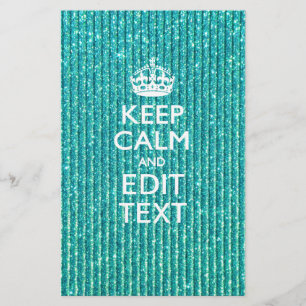 Sestive Keep Calm have Jouw tekst Turquoise Briefpapier