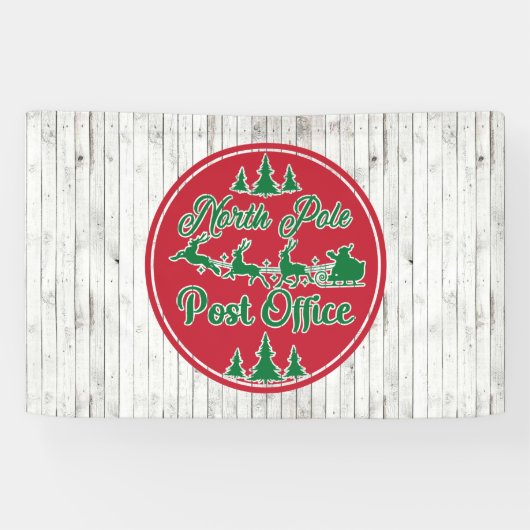 Sestive North Pole Post Kantoor kerst Spandoek (Horizontaal)