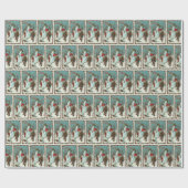 sestive vintage-sneeuwpop cadeaupapier (Vlak)