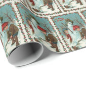 sestive vintage-sneeuwpop cadeaupapier (Rol Hoek)