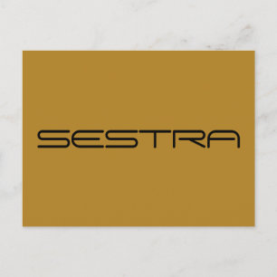 SESTRA van Orphan Black, geometrisch lettertype Briefkaart