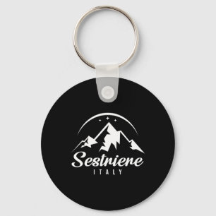 Sestriere Italië Ski Resort Skiën Snowboarding Sou Sleutelhanger