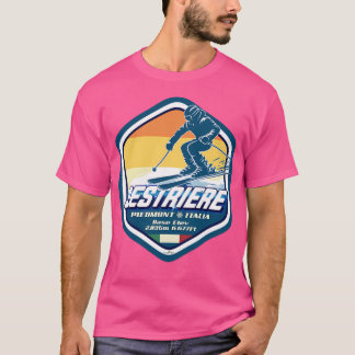 Sestriere Italië Skiën Italiaanse Alpen 02 Actief T-shirt